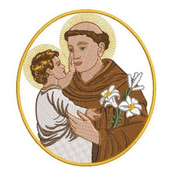 Embroidery Design Medal Saint Anthony 14cm