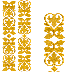 Diseño Para Bordado Conjunto Arabescos Dorado
