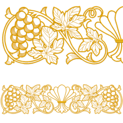 Embroidery Design Golden Grapes Set