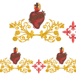 Embroidery Design Continuous Sacred Heart Set
