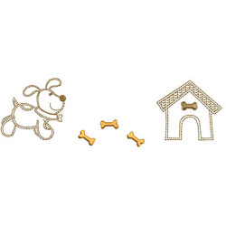Embroidery Design Puppy With Bones 2