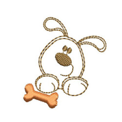 Embroidery Design Puppy With Bone