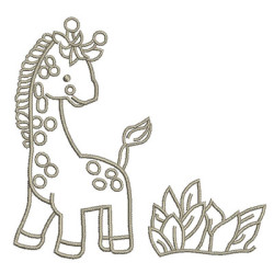 Embroidery Design Contour Giraffe