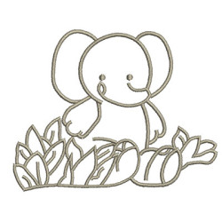 Embroidery Design Safari Elephant Contoured