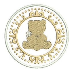Diseño Para Bordado Oso En La Moldura Verso
