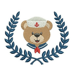 Embroidery Design Sailor Bear In The Frame 4