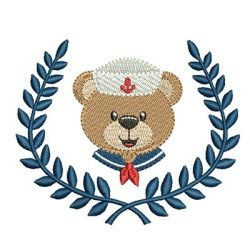 Diseño Para Bordado Oso Marinero En La Moldura 4