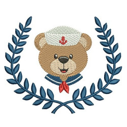 Embroidery Design Sailor Bear In The Frame 5