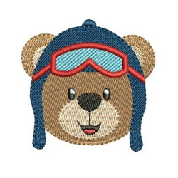Diseño Para Bordado Oso Aviador