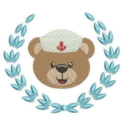 Diseño Para Bordado Oso Marinero En Marco 6