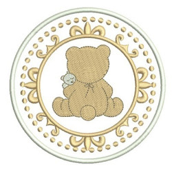 Matriz De Bordado Urso Na Moldura Verso 2