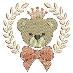 Diseño Para Bordado Marco De Acacias Con Oso Hembra 2