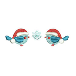 Embroidery Design Christmas Birds
