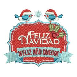 Matriz De Bordado Moldura Feliz Navidad 1