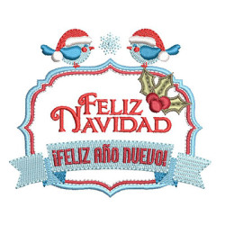 Matriz De Bordado Moldura Feliz Navidad 2