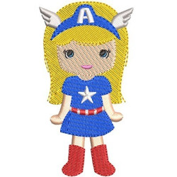 Embroidery Design Super Heroin Cute 8