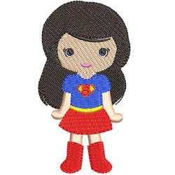 Matriz De Bordado Super Heroína Cute 2