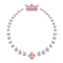 Matriz De Bordado Moldura Flor De Lis Com Coroa 1