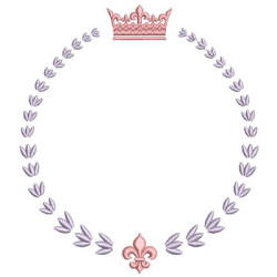 Matriz De Bordado Moldura Flor De Lis Com Coroa 2