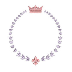 Matriz De Bordado Moldura Flor De Lis Com Coroa 3