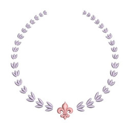 Matriz De Bordado Acácias Com Flor De Lis