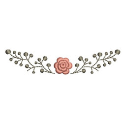 Diseño Para Bordado Arco Simple Con Rosa