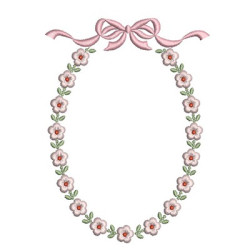 Embroidery Design Floral Frame With Tie 8
