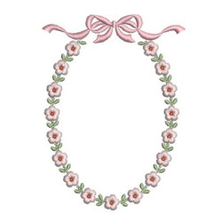 Embroidery Design Floral Frame With Tie 9