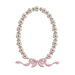 Embroidery Design Floral Frame With Tie 10