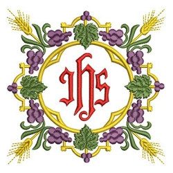 Embroidery Design Jhs Wheat And Grapes 2