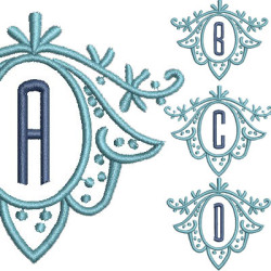 Diseño Para Bordado Paquete 26 Letras Alfabeto 9 Cm