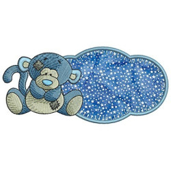 Embroidery Design Monkey In Applied Frame