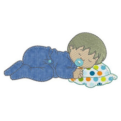 Diseño Para Bordado Bebé Que Duerme 14 Cm