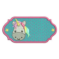 Diseño Para Bordado Marco Aplicación Unicorno 3