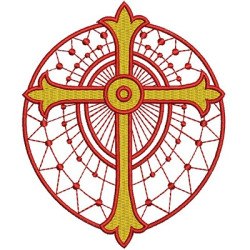 Embroidery Design Cross In Frame 4