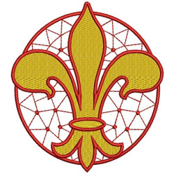 Diseño Para Bordado Flor De Lis Na Moldura