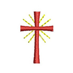 Embroidery Design Cross 3 Cm With Rays