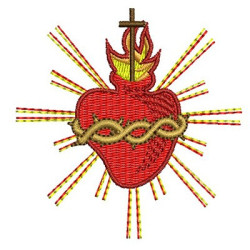 Embroidery Design Sacred Heart 7 Cm