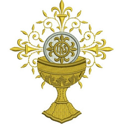 CHALICE WITH CONSECRATED HOSTS 12 CM