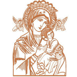 Diseño Para Bordado Virgen Del Perpetuo Socorro Contorneada