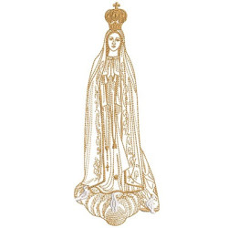 Embroidery Design Our Lady Of Fatima Contoured 25 Cm