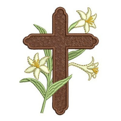 CROSS WITH LILIES 10 CM