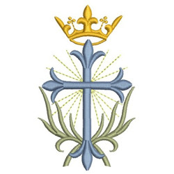 Embroidery Design Cross With Crown