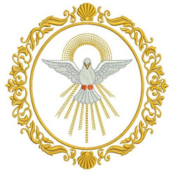 Diseño Para Bordado Medalla Divino Espíritu Santo