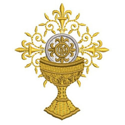 CHALICE WITH SMALL ADORNED HOSTS