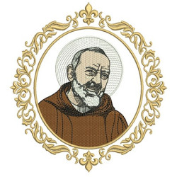 Diseño Para Bordado Medalla Padre Pio