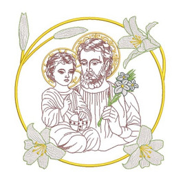 SAINT JOSEPH MEDAL WITH LILY 29 CM