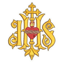 Embroidery Design Ihs With Sacred Heart