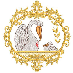 Embroidery Design Pelican On Frame 3