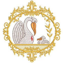 Diseño Para Bordado Pelicano En La Moldura 3